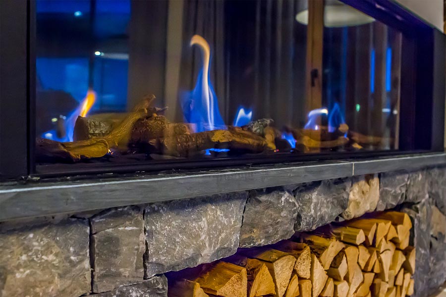 Fire place of the Garni Hotel